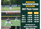 2027 Warriors Player Tryout Dates